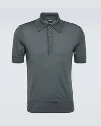 Tom Ford Polo in cashmere e seta Grigio