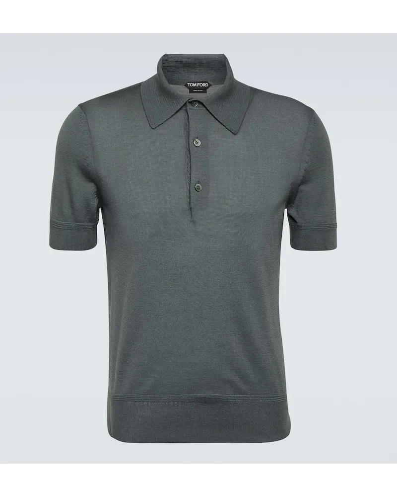 Tom Ford Polo in cashmere e seta Grigio