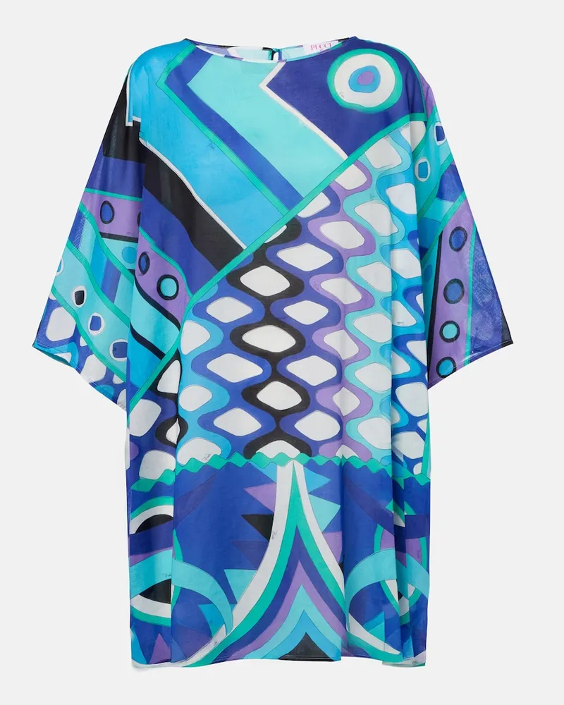 Emilio Pucci Caftano Vivara in cotone Blu