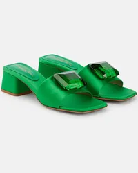 Gianvito Rossi Sandali Jaipur Slide in raso Verde