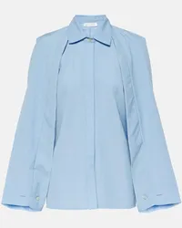 Victoria Beckham Blusa in lana vergine con mantella Blu