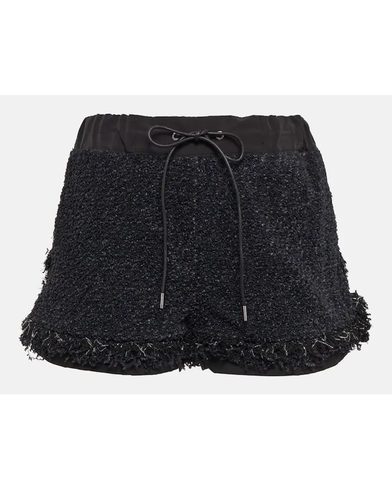 Sacai Shorts in tweed Nero