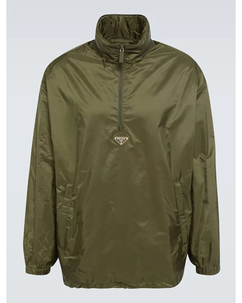 Prada Impermeabile in Re-Nylon Verde