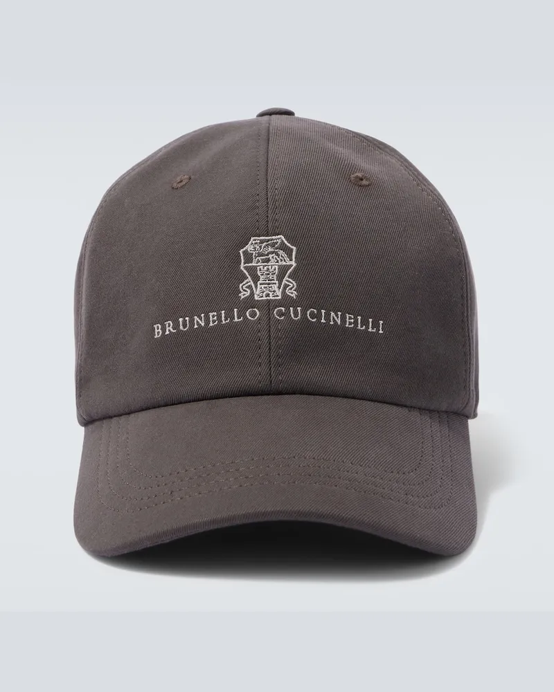 Brunello Cucinelli Cappello da baseball in canvas di cotone Marrone