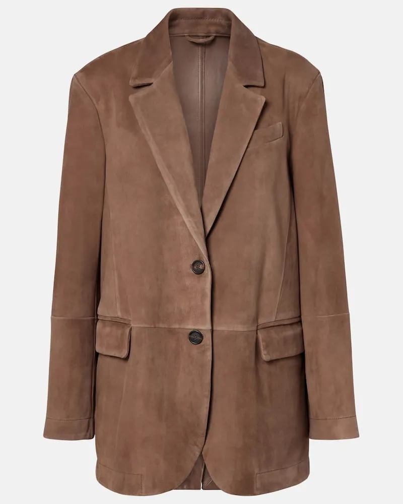 Brunello Cucinelli Blazer in suede Marrone