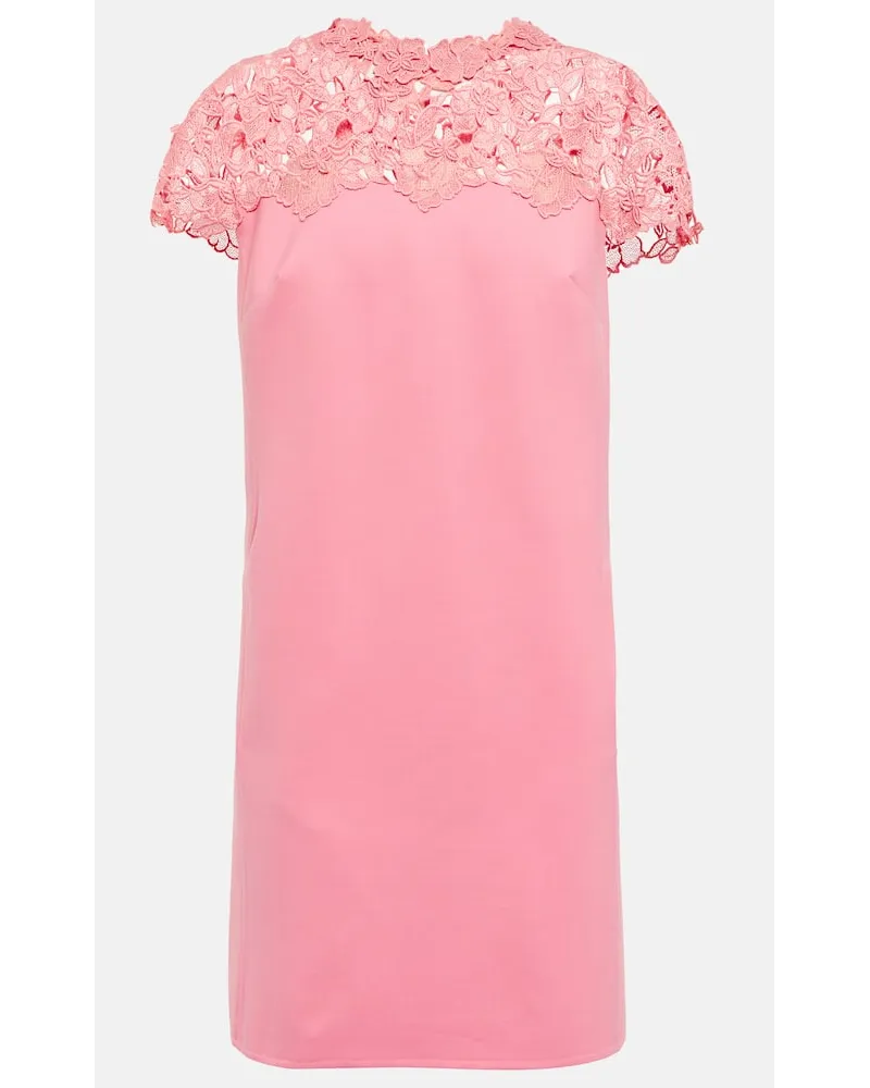 Oscar de la Renta Miniabito con pizzo Rosa