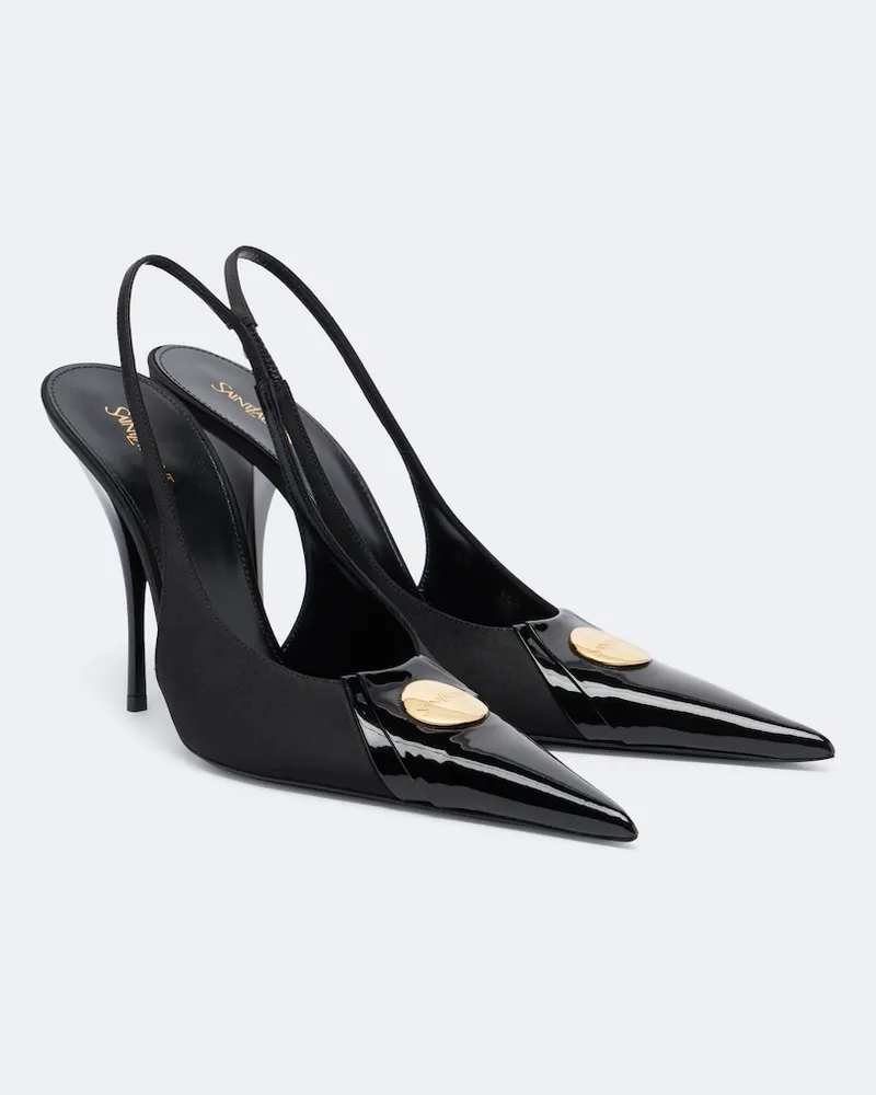 Saint Laurent Pumps slingback Louis in satin Nero