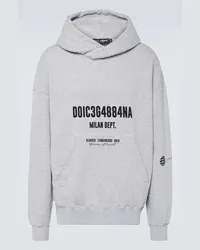 Dolce & Gabbana Felpa in cotone con cappuccio Grigio