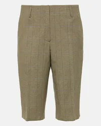 Dries van Noten Bermuda in misto cotone a quadri Beige