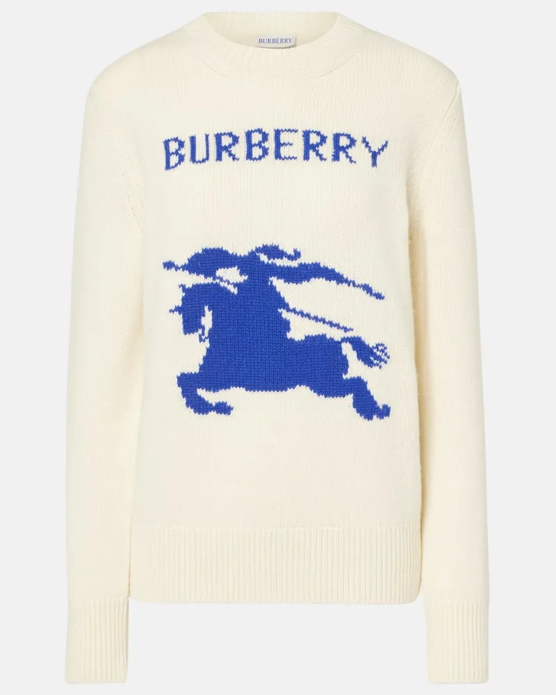 Burberry Pullover in lana e cashmere Bianco