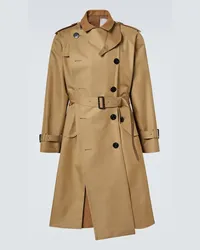 Sacai Trench in gabardine Marrone