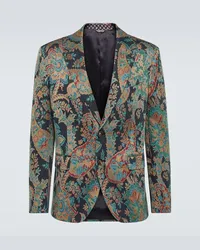 Etro Blazer in jacquard di misto cotone Blu