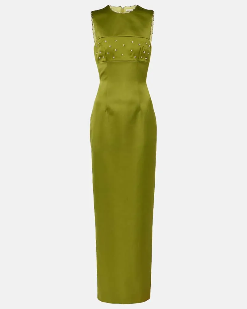 EMILIA WICKSTEAD Abito lungo Amadine in raso Verde