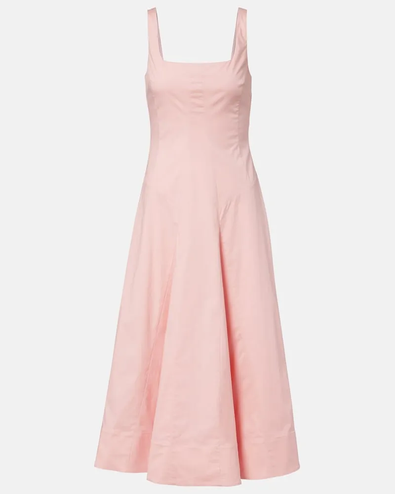 STAUD Abito midi Willow in cotone Rosa