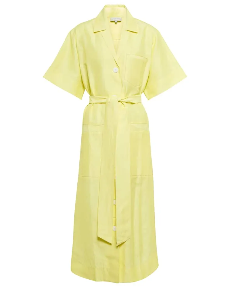 Lee Mathews Abito chemisier Sparrow con cintura Giallo