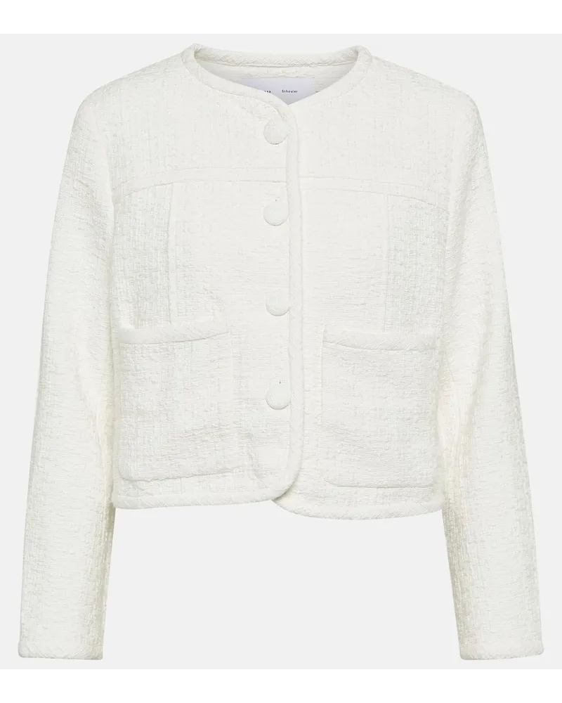 Proenza Schouler White Label - Giacca cropped in tweed Bianco