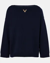 Valentino Garavani Pullover VGold in cashmere Blu