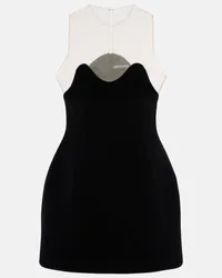 David Koma Abito corto Wave con tulle Nero