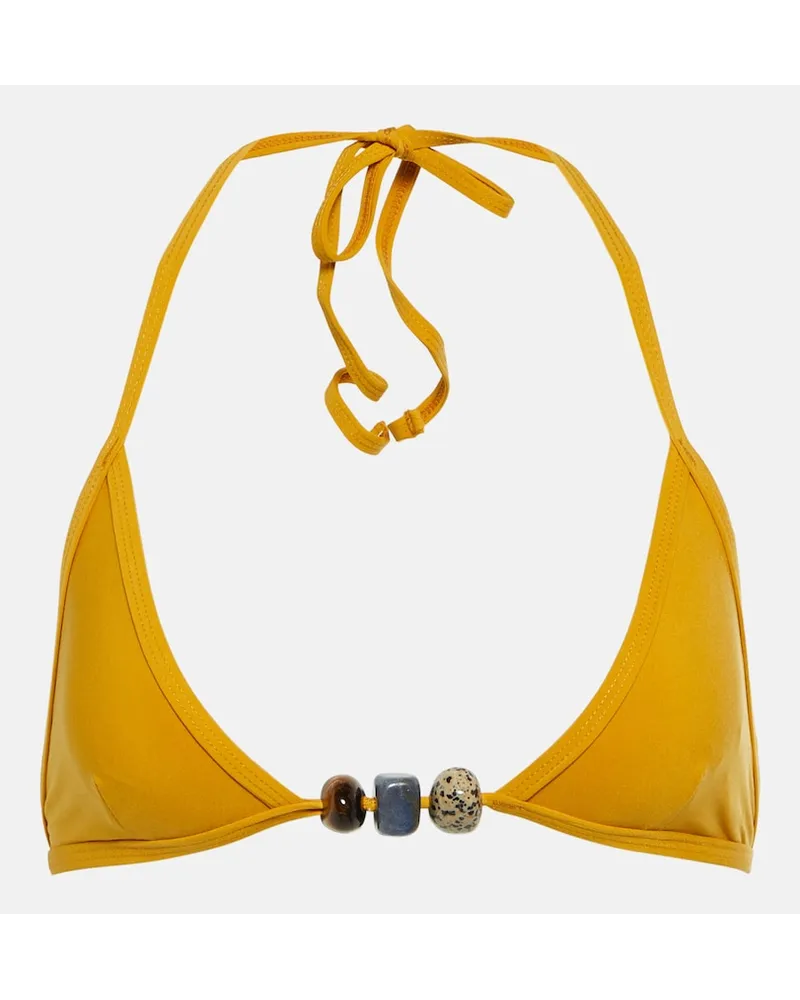 Christopher Esber Top bikini con decorazioni Giallo