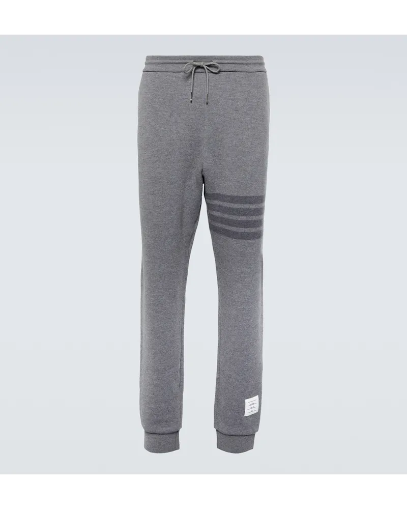 Thom Browne Pantaloni sportivi 4-Bar in misto lana Grigio