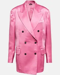 Tom Ford Blazer doppiopetto in raso Rosa