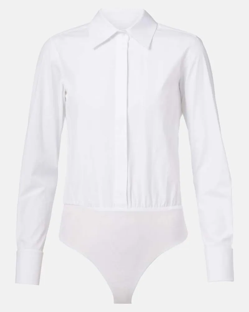 Max Mara Body Angora in popeline di misto cotone Bianco