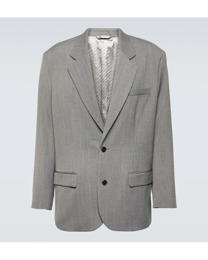 Acne Studios Blazer oversize in misto lana Grigio