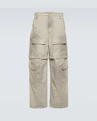 Balenciaga Pantaloni cargo convertibili in cotone ripstop Beige