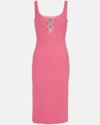 Blumarine Abito midi in jersey con cut-out Rosa