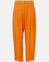 Stella McCartney Pantaloni cropped Iconic a vita alta Arancione