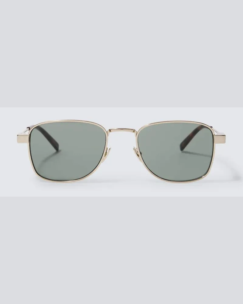 Saint Laurent Occhiali da sole rettangolari Hyper Rimlock Oro