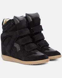 Isabel Marant Sneakers Bekett in suede con zeppa Nero