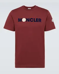 Moncler T-shirt in jersey di cotone Marrone