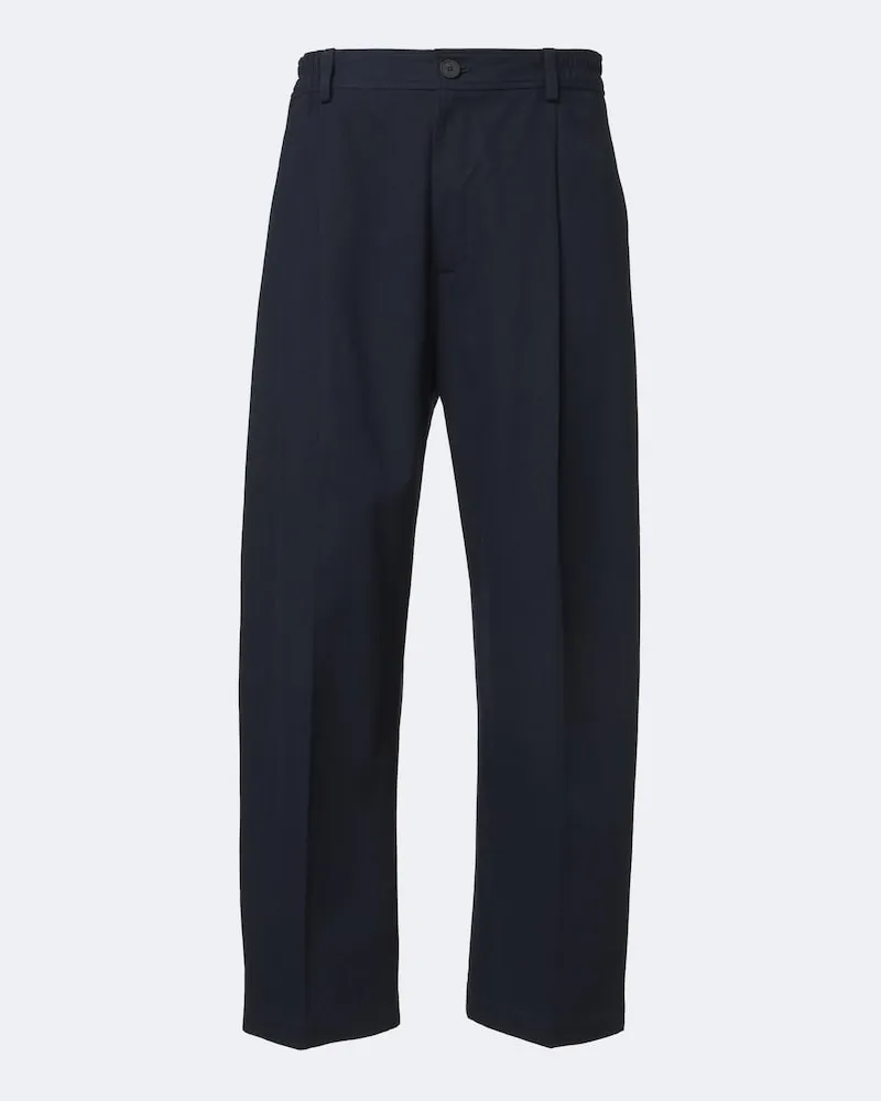Studio Nicholson Pantaloni Shire a gamba larga in cotone Blu