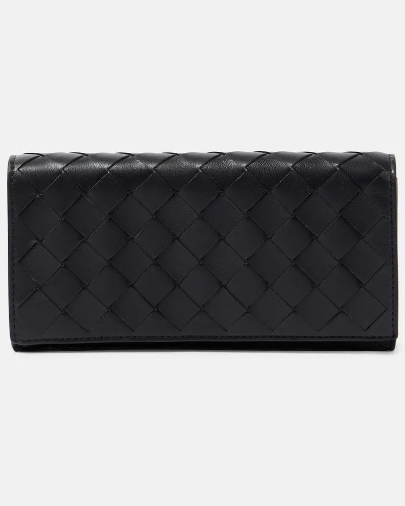 Bottega Veneta Portafoglio Large in pelle Intrecciato Nero