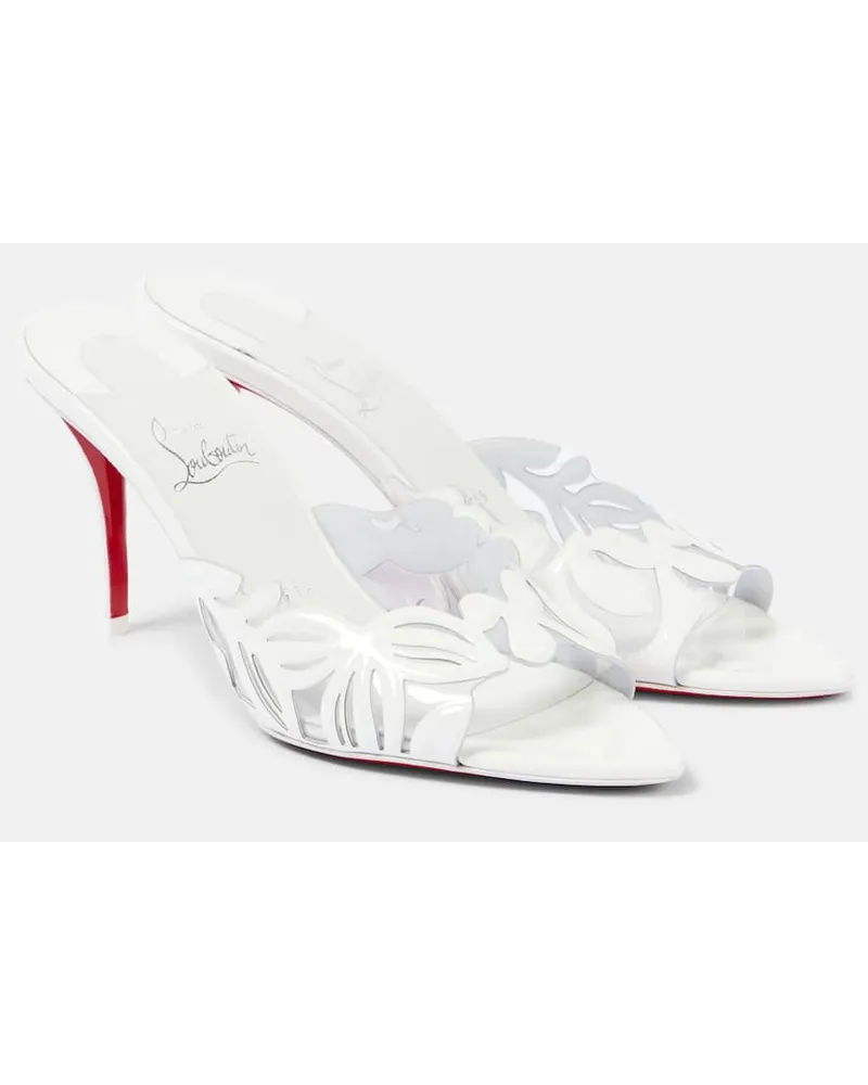 Christian Louboutin Mules Apostropha 80 in PVC e pelle Bianco