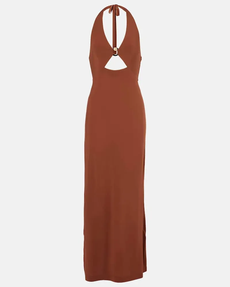 Max Mara Abito lungo Ghiotto con cut-out Marrone