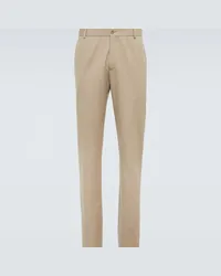 Loro Piana Pantaloni chino in cotone e lana Beige