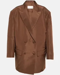 Valentino Garavani Blazer doppiopetto in seta Marrone