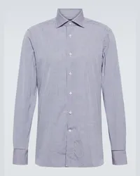 Ermenegildo Zegna Camicia Trofeo in cotone a quadri Blu