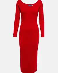 Ralph Lauren Abito midi in misto lana e cashmere Rosso