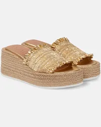 Ganni Sandali espadrillas Smock con platform Metallizzato