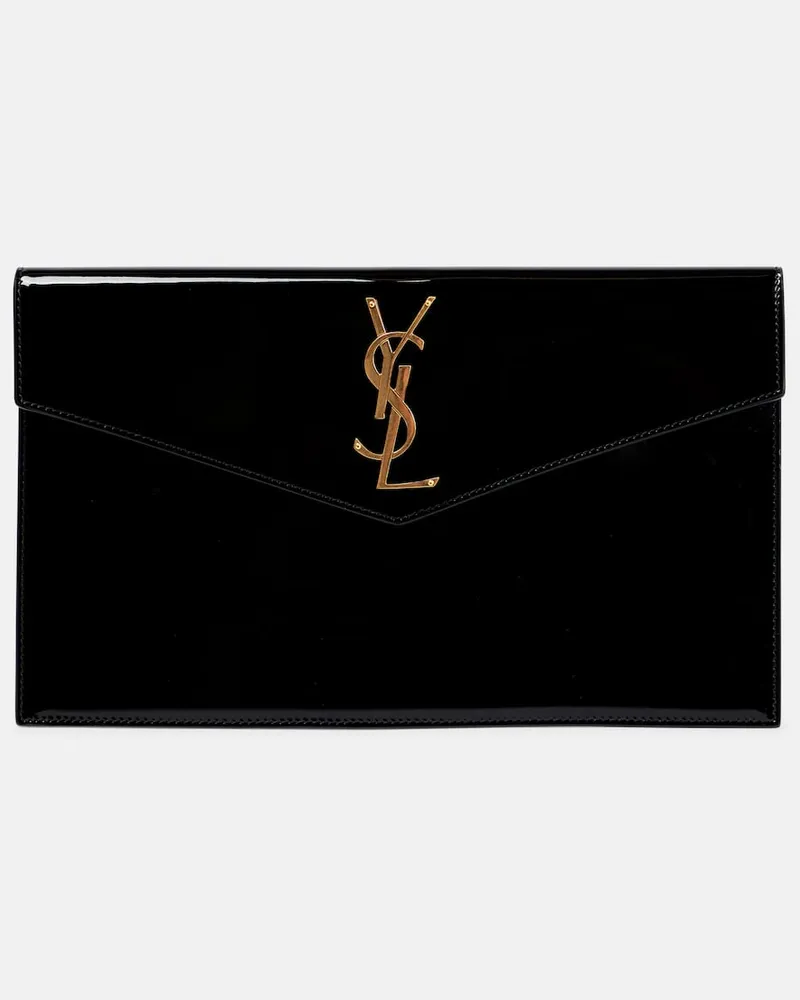 Saint Laurent Clutch Uptown in vernice Nero
