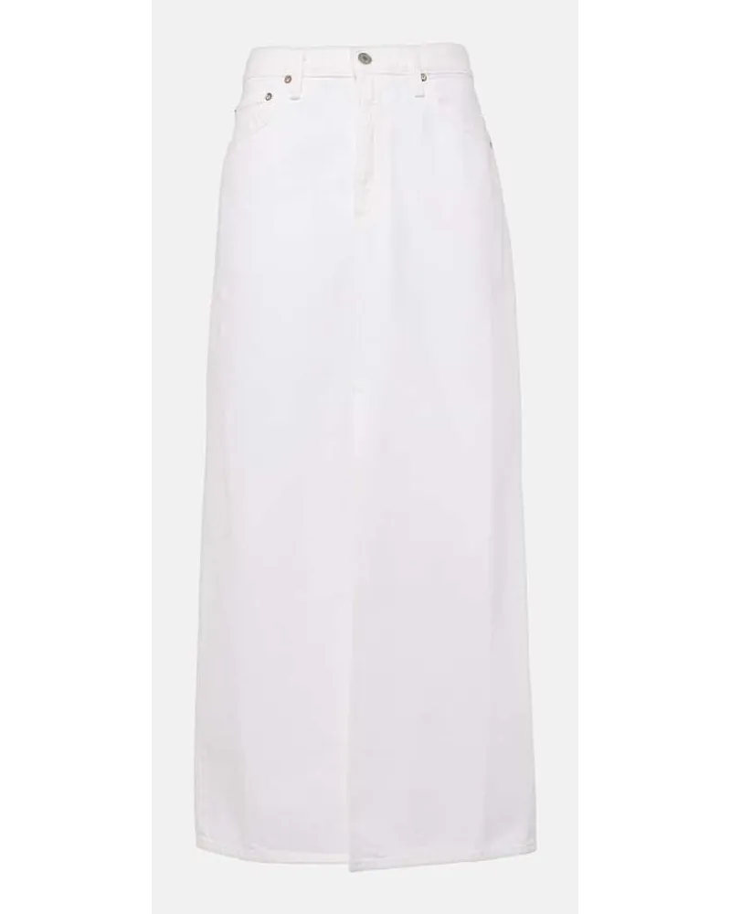 AGOLDE Gonna lunga di jeans Leif Bianco