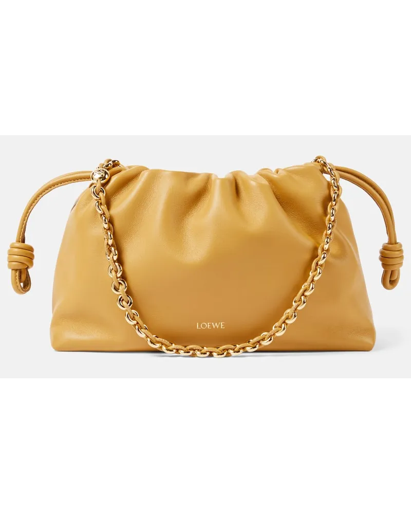 Loewe Clutch Flamenco Medium in pelle Marrone