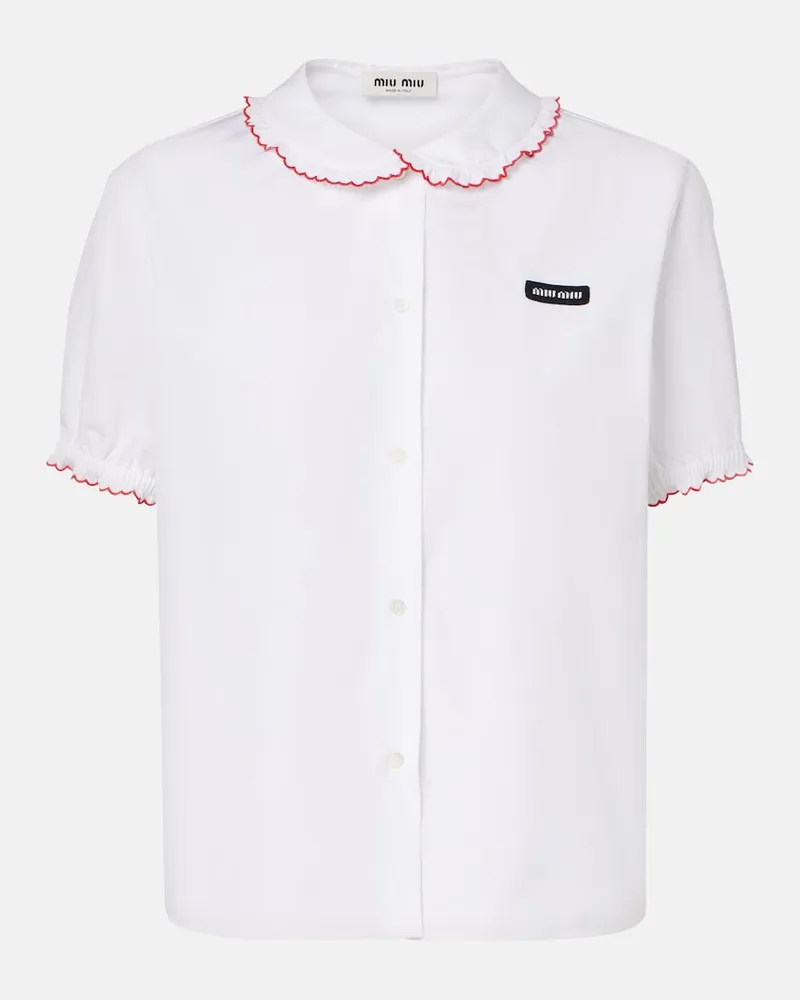 Miu Miu Camicia in popeline di cotone Bianco