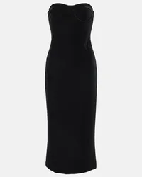 SPORTMAX Abito bustier in velluto Nero