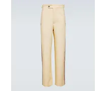 Pantaloni regular Stria in cotone con perline