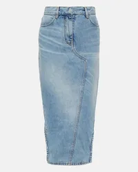 Givenchy Gonna midi asimmetrica di jeans Blu