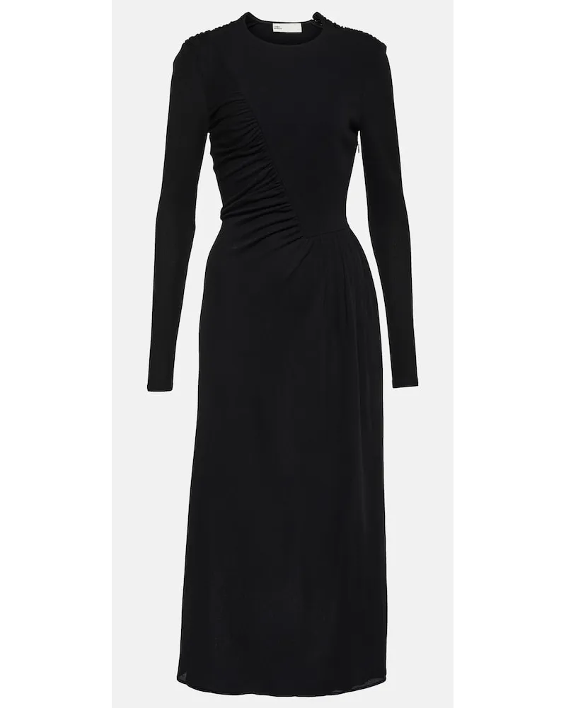 Tory Burch Abito midi con ruches Nero